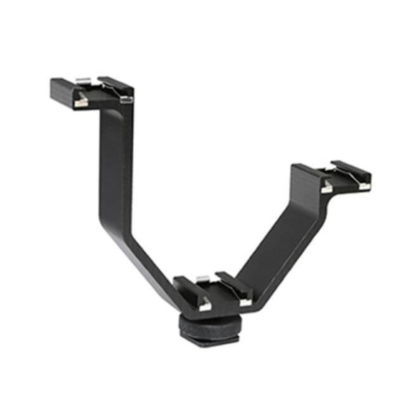 Micnova Tripple Mount V Bracket with 3 Cold Shoes -Small
